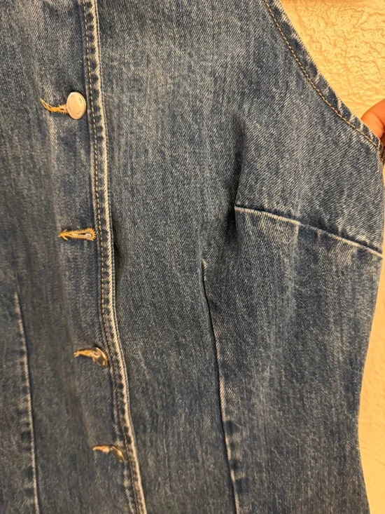 Zara Denim Button-Front Women's Dress - Picture 2 of 4